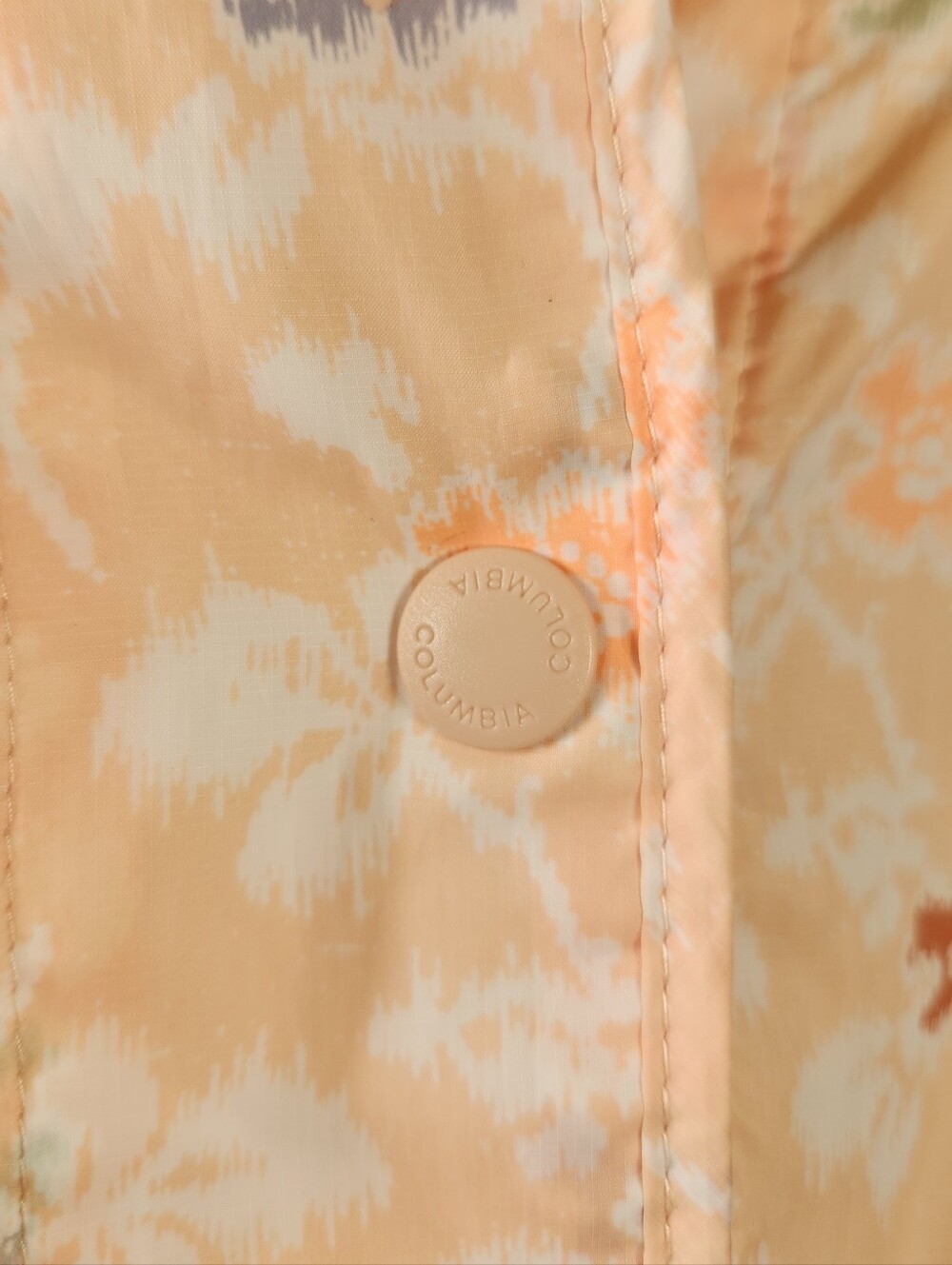 Columbia Women's Hooded Windbreaker Rain Jacket Peach Multicolored Sz Large - Picture 7 of 12